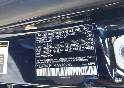 2021 Mercedes-Benz Gle 350 z USA, uszkodzony, nr VIN 4JGFB4JB5MA410249